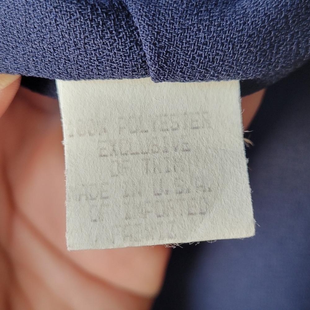 Navy Blue Beaded Open-front Blazer by Ursula of Switzerland Size 16 Made in USA - Picture 4 of 13